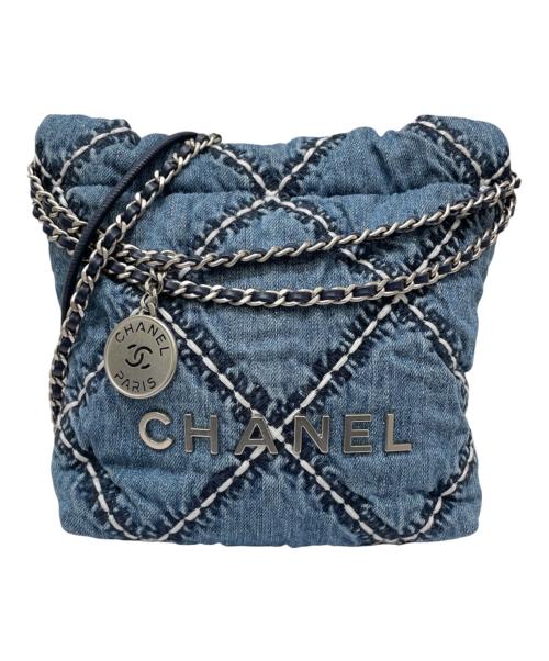 CHANEL（シャネル）CHANEL (シャネル) CHANEL 22 デニム チェーンショルダーバッグ インディゴ サイズ:ミニ/MINIの古着・服飾アイテム