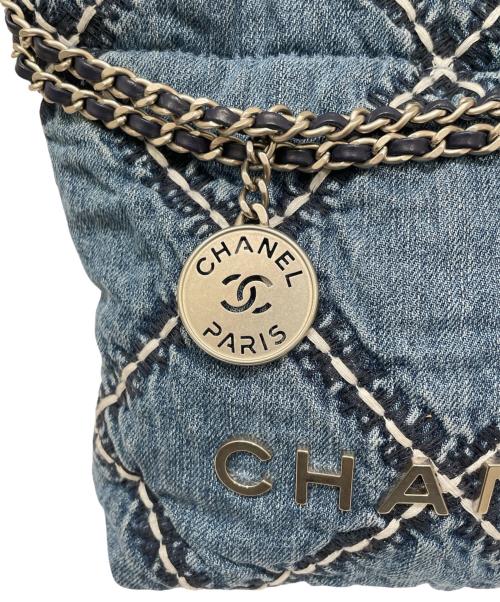 CHANEL（シャネル）CHANEL (シャネル) CHANEL 22 デニム チェーンショルダーバッグ インディゴ サイズ:ミニ/MINIの古着・服飾アイテム