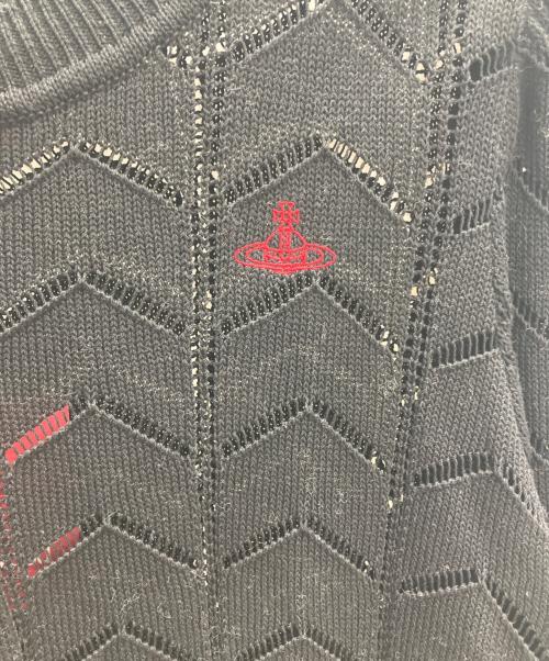 Vivienne Westwood RED LABEL（ヴィヴィアンウエストウッドレッドレーベル）Vivienne Westwood RED LABEL (ヴィヴィアンウエストウッドレッドレーベル) ワンポイント刺繍ニット ブラック サイズ:size00 未使用品の古着・服飾アイテム
