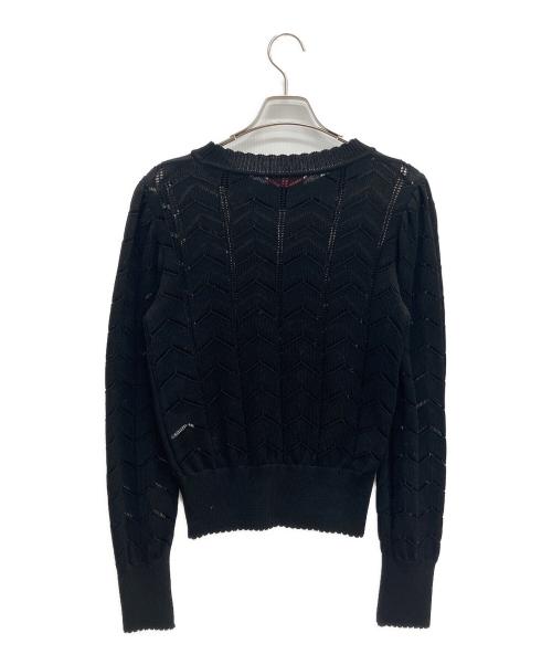 Vivienne Westwood RED LABEL（ヴィヴィアンウエストウッドレッドレーベル）Vivienne Westwood RED LABEL (ヴィヴィアンウエストウッドレッドレーベル) ワンポイント刺繍ニット ブラック サイズ:size00 未使用品の古着・服飾アイテム