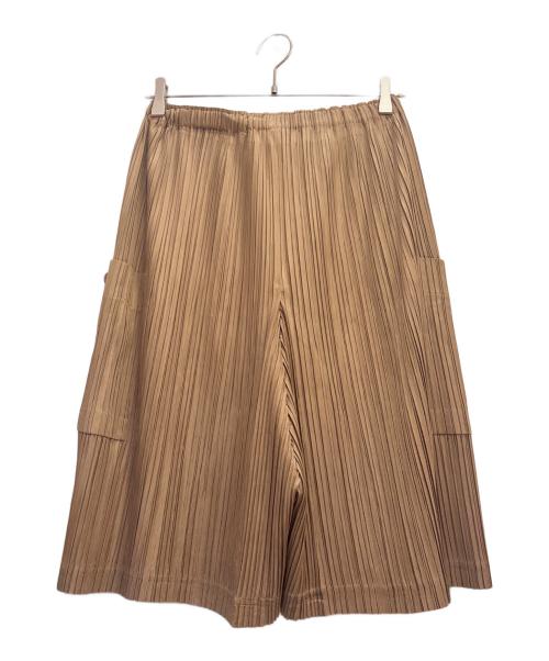 PLEATS PLEASE（プリーツプリーズ）PLEATS PLEASE (プリーツプリーズ) プリーツ カーゴ ショートパンツ ブラウン サイズ:3の古着・服飾アイテム