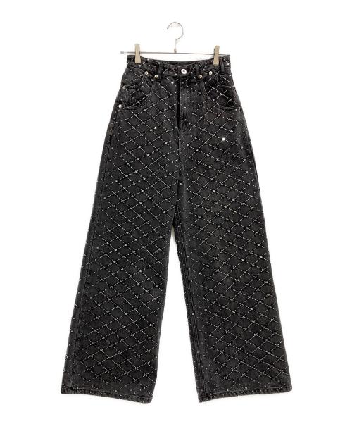 MAISON SPECIAL（メゾンスペシャル）MAISON SPECIAL (メゾンスペシャル) Diamond Beads Embroidery Denim Pants ブラック サイズ:SIZE36の古着・服飾アイテム