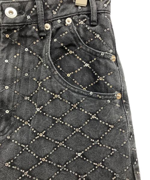 MAISON SPECIAL（メゾンスペシャル）MAISON SPECIAL (メゾンスペシャル) Diamond Beads Embroidery Denim Pants ブラック サイズ:SIZE36の古着・服飾アイテム