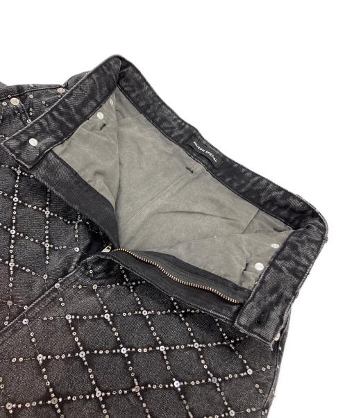 MAISON SPECIAL（メゾンスペシャル）MAISON SPECIAL (メゾンスペシャル) Diamond Beads Embroidery Denim Pants ブラック サイズ:SIZE36の古着・服飾アイテム