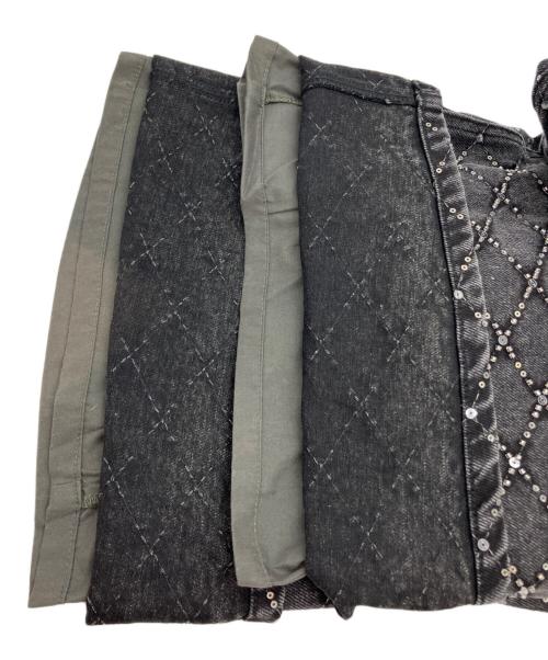 MAISON SPECIAL（メゾンスペシャル）MAISON SPECIAL (メゾンスペシャル) Diamond Beads Embroidery Denim Pants ブラック サイズ:SIZE36の古着・服飾アイテム