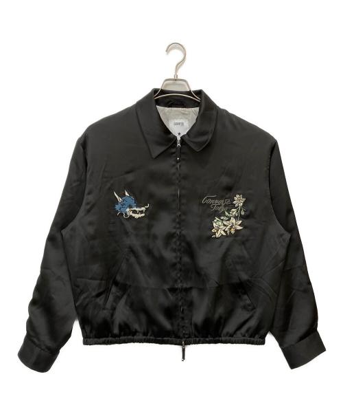 CONVERSE TOKYO（コンバーストウキョウ）CONVERSE TOKYO (コンバーストウキョウ) SATIN ZIP-UP BLOUSON ブラック サイズ:SIZE 3の古着・服飾アイテム