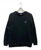 FRED PERRYフレッドペリー）の古着「Embroidery Crew Neck Sweatshirt」｜ブラック