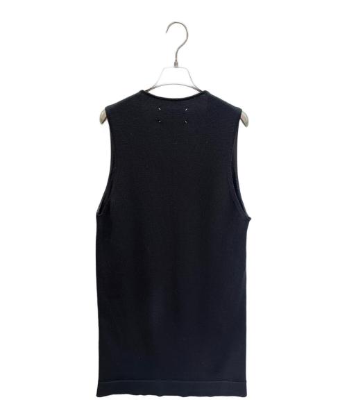 Maison Margiela（メゾンマルジェラ）Maison Margiela (メゾンマルジェラ) ラムレザー切替 ノースリーブワンピース ブラック サイズ:44の古着・服飾アイテム