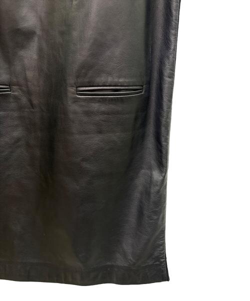 Maison Margiela（メゾンマルジェラ）Maison Margiela (メゾンマルジェラ) ラムレザー切替 ノースリーブワンピース ブラック サイズ:44の古着・服飾アイテム