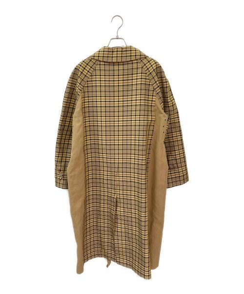 CELINE（セリーヌ）CELINE (セリーヌ) チェックゴム引きステンカラーコート ベージュ サイズ:40の古着・服飾アイテム