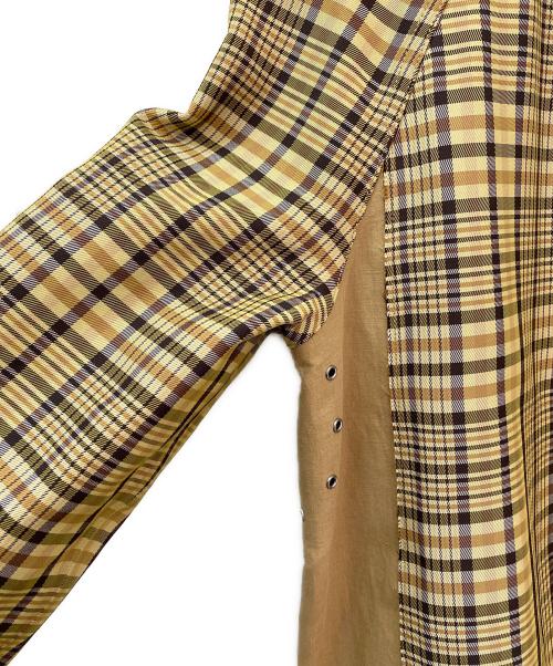 CELINE（セリーヌ）CELINE (セリーヌ) チェックゴム引きステンカラーコート ベージュ サイズ:40の古着・服飾アイテム
