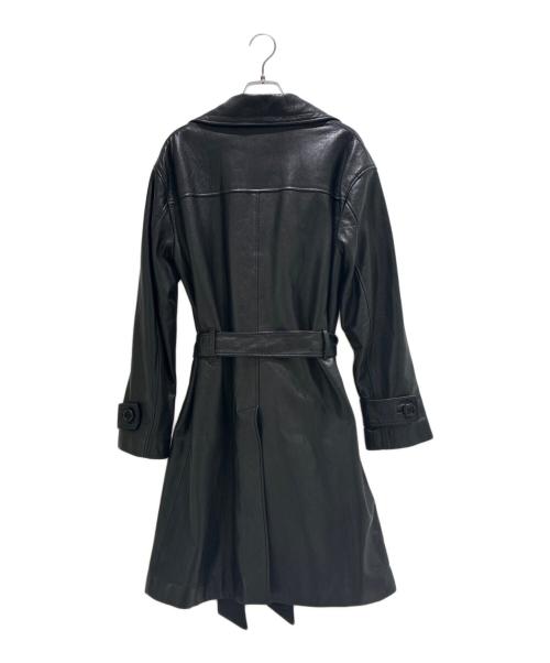 GUCCI（グッチ）GUCCI (グッチ) Lamb Leather Trench Coat/ラムレザートレンチコート/635428 XNAMP ブラック サイズ:36の古着・服飾アイテム
