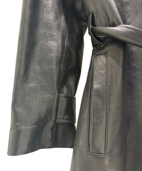 GUCCI（グッチ）GUCCI (グッチ) Lamb Leather Trench Coat/ラムレザートレンチコート/635428 XNAMP ブラック サイズ:36の古着・服飾アイテム