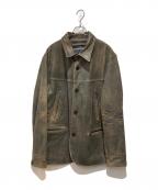 RRLダブルアールエル）の古着「INDIGO LEATHER CAR COAT」｜ブラウン