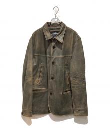 RRL（ダブルアールエル）の古着「INDIGO LEATHER CAR COAT」｜ブラウン