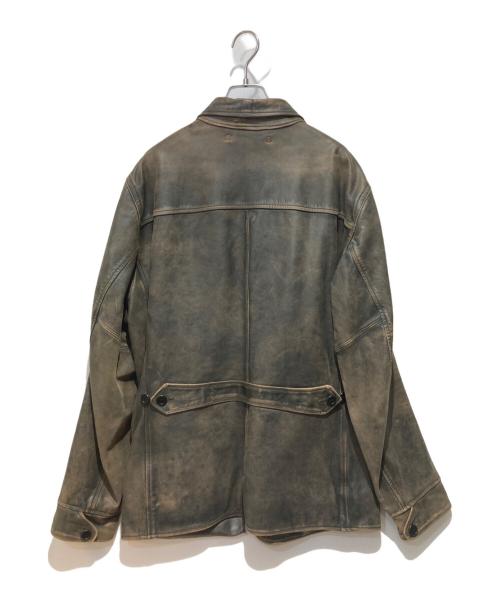 RRL（ダブルアールエル）RRL (ダブルアールエル) INDIGO LEATHER CAR COAT ブラウン サイズ:Ｌの古着・服飾アイテム