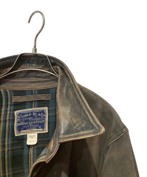 RRL（ダブルアールエル）RRL (ダブルアールエル) INDIGO LEATHER CAR COAT ブラウン サイズ:Ｌの古着・服飾アイテム