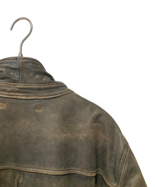RRL（ダブルアールエル）RRL (ダブルアールエル) INDIGO LEATHER CAR COAT ブラウン サイズ:Ｌの古着・服飾アイテム