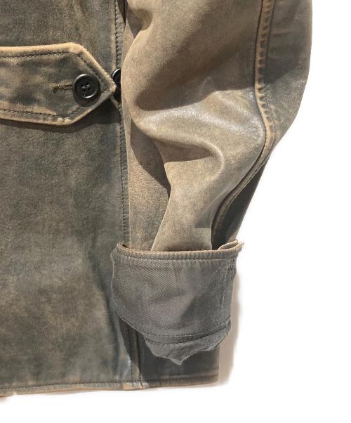 RRL（ダブルアールエル）RRL (ダブルアールエル) INDIGO LEATHER CAR COAT ブラウン サイズ:Ｌの古着・服飾アイテム