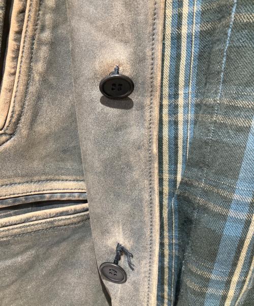 RRL（ダブルアールエル）RRL (ダブルアールエル) INDIGO LEATHER CAR COAT ブラウン サイズ:Ｌの古着・服飾アイテム