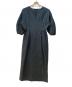 VERMEIL par iena（ヴェルメイユ パー イエナ）の古着「エアインダブルクロス ウエストシェイプ ワンピース」｜ネイビー