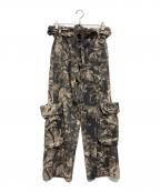 OPEN YYオープンワイワイ）の古着「CAMO ROLLED WAIST CARGO PANTS」｜グリーン