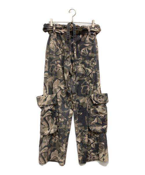 OPEN YY（オープンワイワイ）OPEN YY (オープンワイワイ) CAMO ROLLED WAIST CARGO PANTS グリーン サイズ:S/Mの古着・服飾アイテム