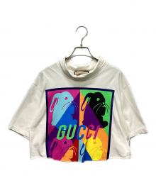 GUCCI（グッチ）の古着「カットオフクロップドTシャツ」｜ホワイト