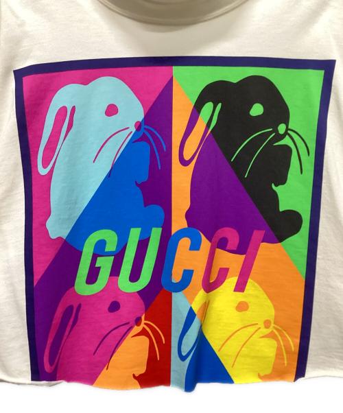 GUCCI（グッチ）GUCCI (グッチ) カットオフクロップドTシャツ ホワイト サイズ:XSの古着・服飾アイテム