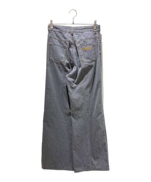 MIU MIU（ミュウミュウ）MIU MIU (ミュウミュウ) Chambray Jeans/シャンブレー ジーンズ/GWP394 S232 15MP グレー サイズ:24の古着・服飾アイテム