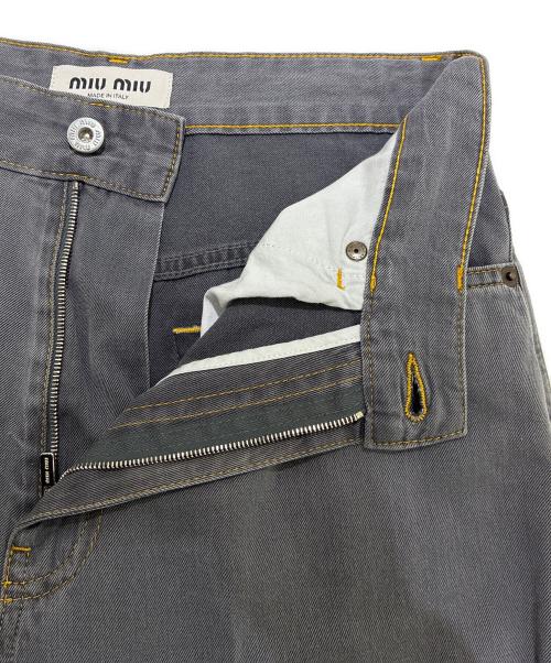 MIU MIU（ミュウミュウ）MIU MIU (ミュウミュウ) Chambray Jeans/シャンブレー ジーンズ/GWP394 S232 15MP グレー サイズ:24の古着・服飾アイテム