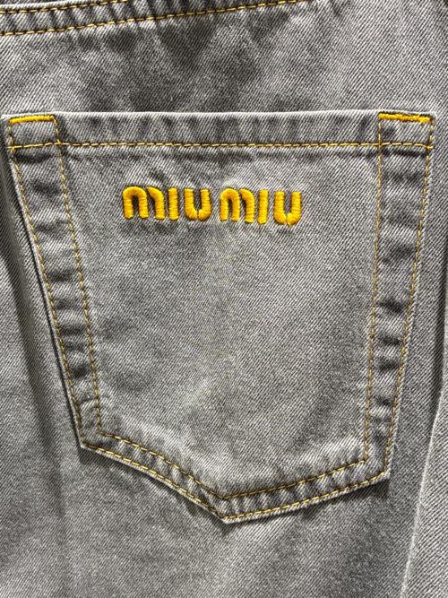 MIU MIU（ミュウミュウ）MIU MIU (ミュウミュウ) Chambray Jeans/シャンブレー ジーンズ/GWP394 S232 15MP グレー サイズ:24の古着・服飾アイテム