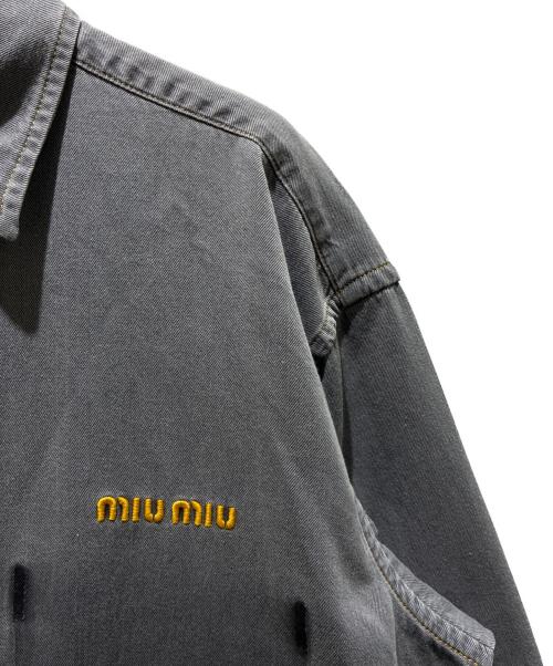 MIU MIU（ミュウミュウ）MIU MIU (ミュウミュウ) Chambray Shirt/シャンブレーシャツ/GWC121 S000 15MP グレー サイズ:38の古着・服飾アイテム