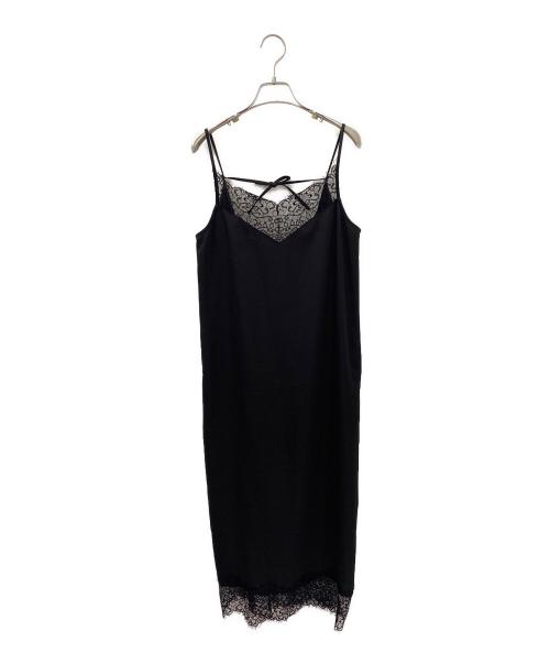 Whim Gazette（ウィムガゼット）Whim Gazette (ウィムガゼット) レースロングキャミ ブラック サイズ:Freeの古着・服飾アイテム