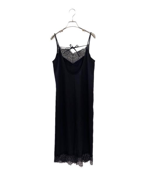 Whim Gazette（ウィムガゼット）Whim Gazette (ウィムガゼット) レースロングキャミ ブラック サイズ:Freeの古着・服飾アイテム