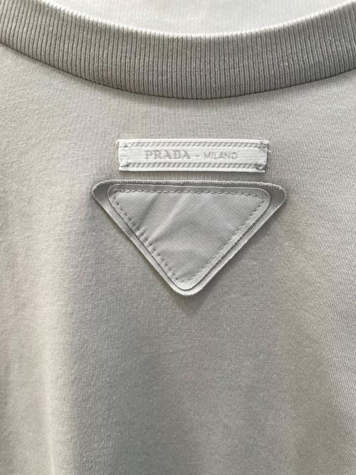 PRADA（プラダ）PRADA (プラダ) ロングスリーブジャージーTシャツ マーブルグレー サイズ:Mの古着・服飾アイテム