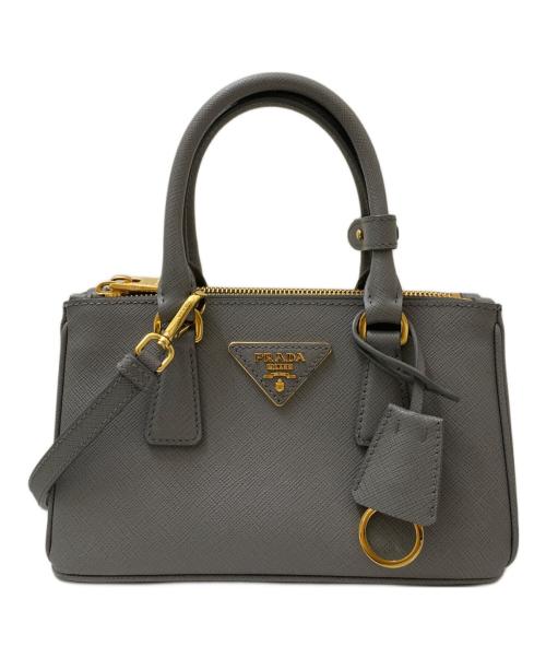 PRADA（プラダ）PRADA (プラダ) ガレリアミニバッグ スレートグレーの古着・服飾アイテム