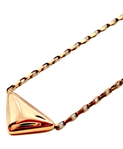 PRADA（プラダ）Eternal Gold Pink Gold Necklace with Mini Triangle Pendant/ミニトライアングルペンダント付 Eternal Gold ピンクゴールド ネックレス/1JCA36_2FPD_F0XEGの古着・服飾アイテム