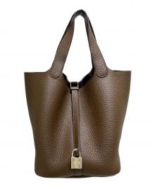 HERMES（エルメス）の古着「ピコタンロックMM/トリヨンクレマンス/☐Q刻印:2013年/シルバー金具」｜カカオ