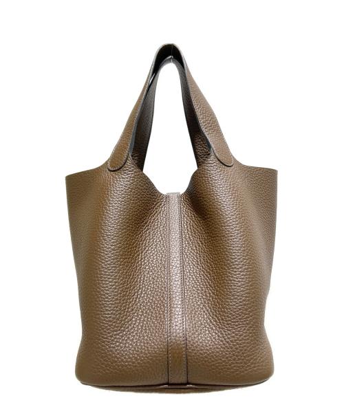 HERMES（エルメス）HERMES (エルメス) ピコタンロックMM/トリヨンクレマンス/☐Q刻印:2013年/シルバー金具 カカオ サイズ:MMの古着・服飾アイテム