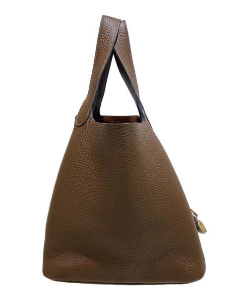 HERMES（エルメス）HERMES (エルメス) ピコタンロックMM/トリヨンクレマンス/☐Q刻印:2013年/シルバー金具 カカオ サイズ:MMの古着・服飾アイテム