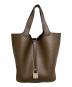 HERMES（エルメス）の古着「ピコタンロックMM/トリヨンクレマンス/☐Q刻印:2013年/シルバー金具」｜カカオ