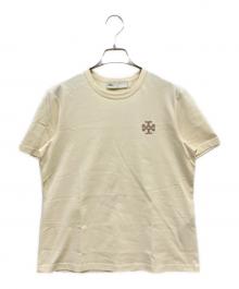 TORY BURCH（トリーバーチ）の古着「ラインストーンロゴTシャツ」｜アイボリー