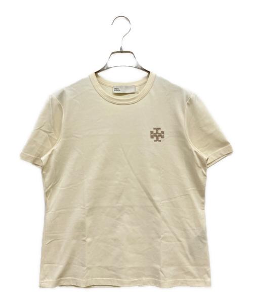 TORY BURCH（トリーバーチ）TORY BURCH (トリーバーチ) ラインストーンロゴTシャツ アイボリー サイズ:Sの古着・服飾アイテム
