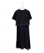 sacaiサカイ）の古着「Cotton Jersey x Satin Dress」｜ブラック