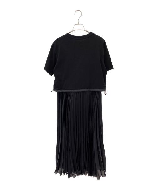 sacai（サカイ）sacai (サカイ) Cotton Jersey x Satin Dress ブラック サイズ:2の古着・服飾アイテム