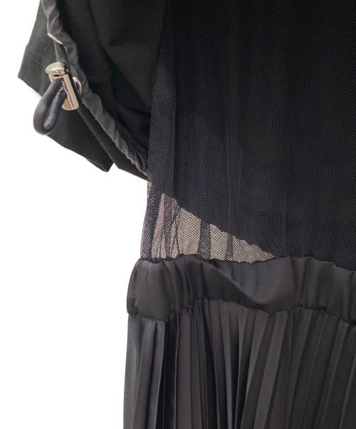 sacai（サカイ）sacai (サカイ) Cotton Jersey x Satin Dress ブラック サイズ:2の古着・服飾アイテム
