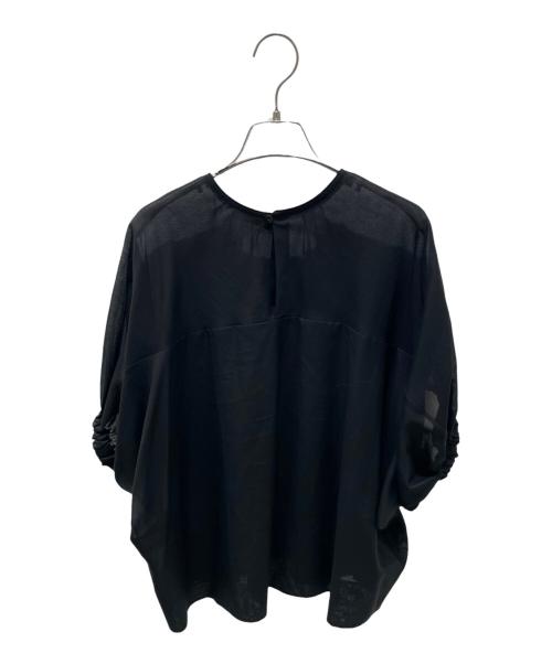 DRAWER（ドゥロワー）DRAWER (ドゥロワー) シアー コットン パフスリーブ ブラウス ブラック サイズ:FREEの古着・服飾アイテム