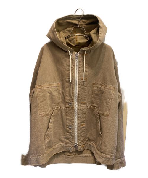 sacai（サカイ）sacai (サカイ) Denim Hoodie ブラウン サイズ:2の古着・服飾アイテム