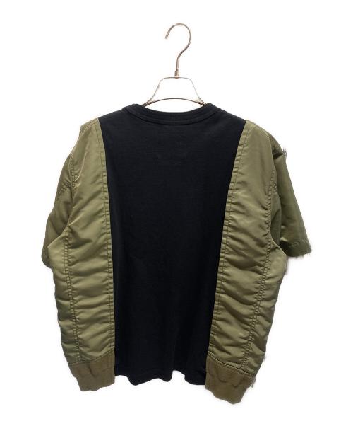 sacai（サカイ）sacai (サカイ) ドッキングTシャツ ネイビー×カーキ サイズ:1の古着・服飾アイテム